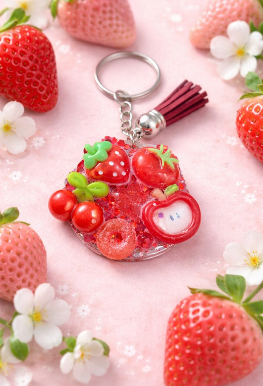 Red Berries junk charm keyring